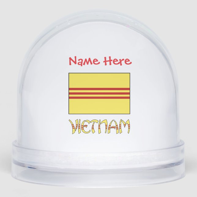 Vietnam South Vietnamese Flag Red Personalized  Snowglobe (Front)