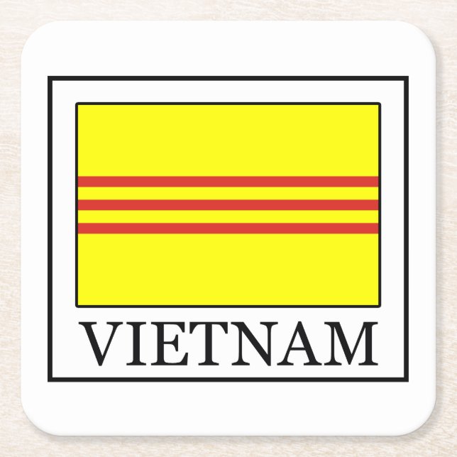 Vietnam Square Paper Coaster (Front)