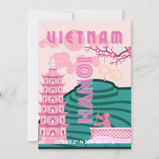 Vietnam Travel Art Holiday Card (Front)
