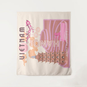 Vietnam Travel Art, Retro Tapestry