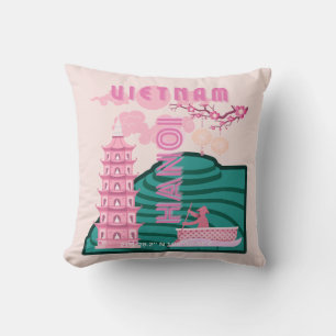 Vietnam Travel Art Throw Pillow
