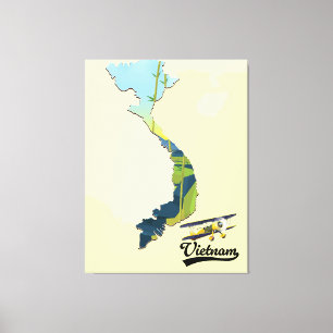Vietnam Travel map Canvas Print