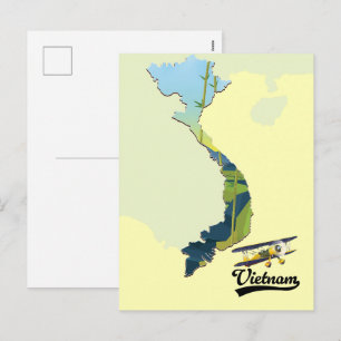 Vietnam Travel map Holiday Postcard