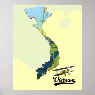 Vietnam Travel map Poster