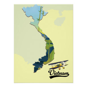 Vietnam Travel map Poster
