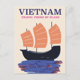Vietnam Travel poster Announcement Postcard
