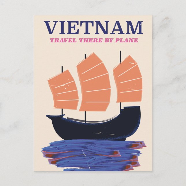 Vietnam Travel poster Announcement Postcard (Front)