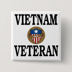 Vietnam veteran 2 inch square button