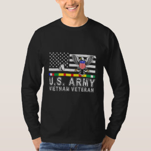 Vietnam Veteran Eagle Us Flag Dog Tag Vintage T-Shirt