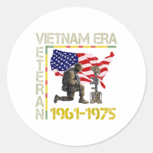 Vietnam Veteran Era 1961 1975 Memorial Flag Usa Am Classic Round Sticker
