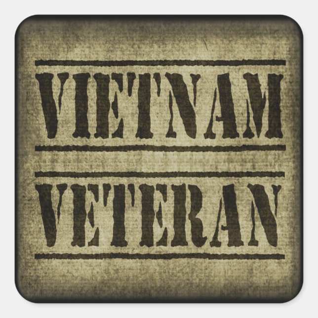 Vietnam Veteran Military Square Sticker (Front)