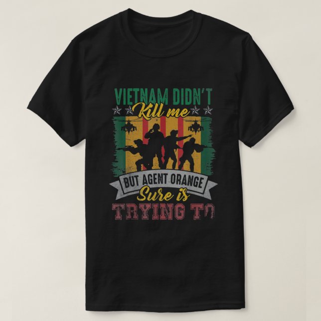 Vietnam Veteran Orange Agent Survivor T-Shirt (Design Front)