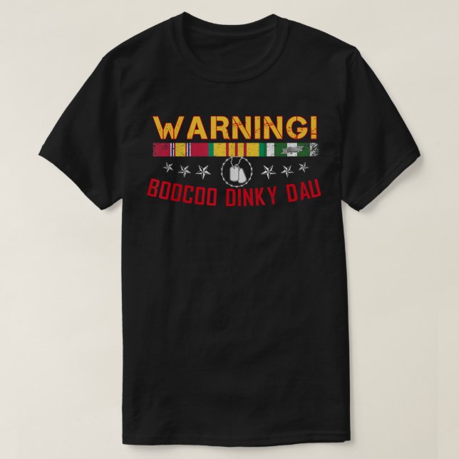 Vietnam Veteran Shirt Boocoo Dinky Dau Tee  (Design Front)