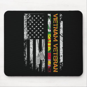 Vietnam Veteran Vintage Flag Memorial Patriotic Mouse Pad