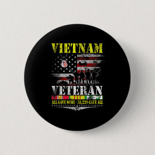 Vietnam Veteran Vintage Flag Memorial Veterans 2 Inch Round Button