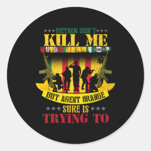 Vietnam Veterans Day Orange Agent Victims Retired  Classic Round Sticker