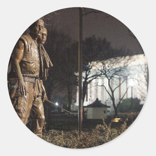 Vietnam Veterans Memorial Classic Round Sticker (Front)
