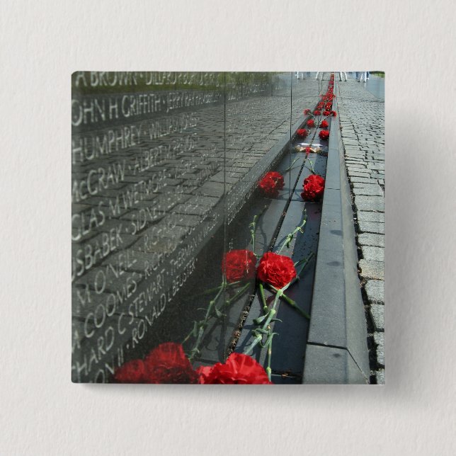 Vietnam veterans Memorial Wall 2 Inch Square Button (Front)