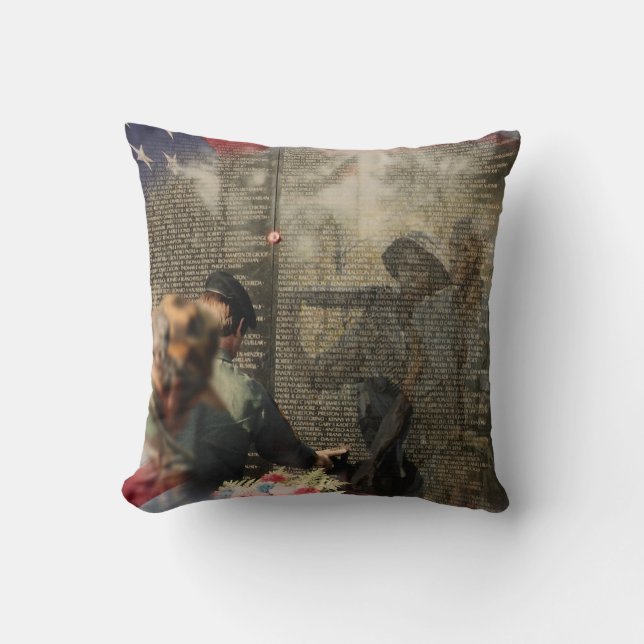 Vietnam Veterans Throw Pillow (Front)