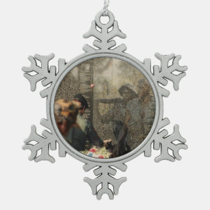 Vietnam Veterans' Tribute Snowflake Pewter Christmas Ornament