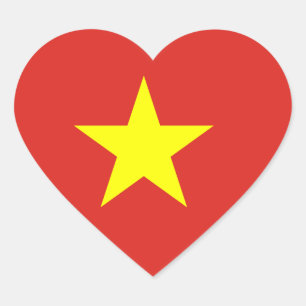 Vietnam (Vietnamese) Flag Heart Sticker