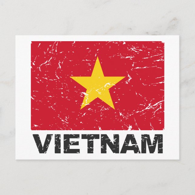 Vietnam Vintage Flag Postcard (Front)