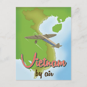Vietnam vintage travel poster postcard