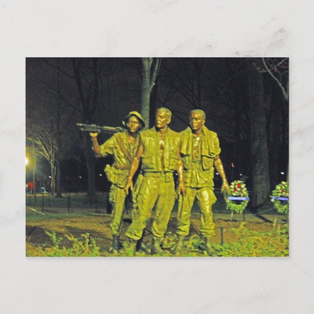 Vietnam War Memorial at Night Washington DC Postcard (Front)