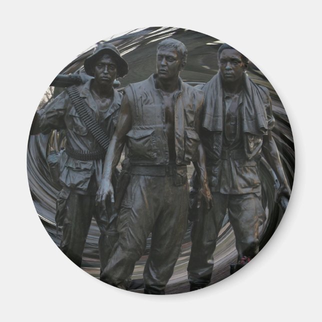Vietnam War Memorial Round Magnet (Front)