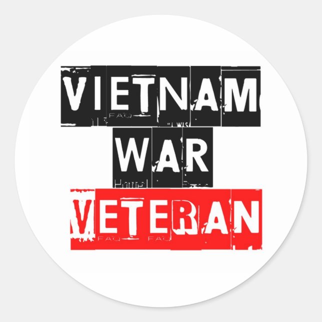 vietnam war veteran classic round sticker (Front)