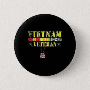 Vietnam War Veteran Dogtag Memorial Patriotic 2 Inch Round Button