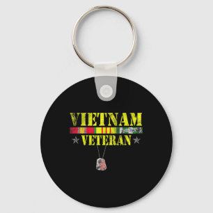 Vietnam War Veteran Dogtag Memorial Patriotic Keychain