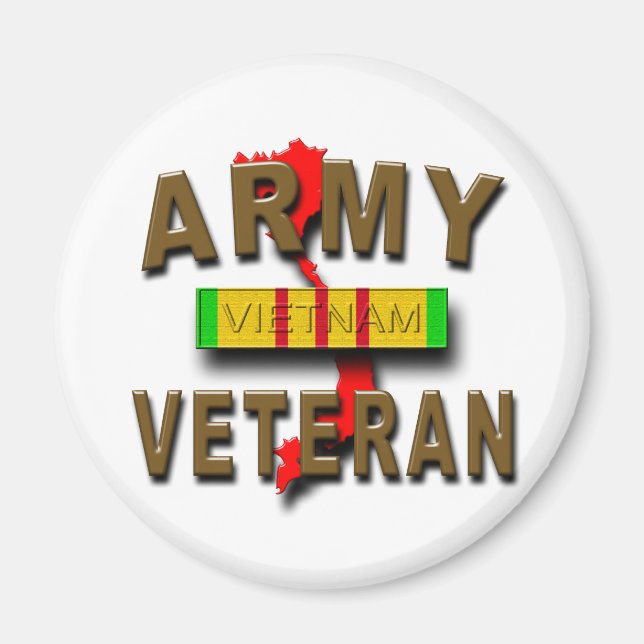 Vietnam War Veteran Service Ribbon, ARMY Magnet (Front)