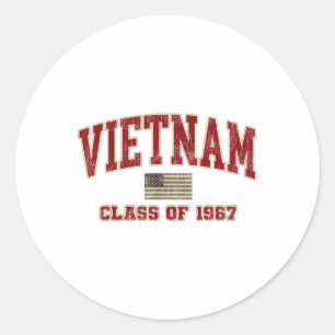 Vietnam War Veteran Shirt Military Cl Of 1967  Classic Round Sticker