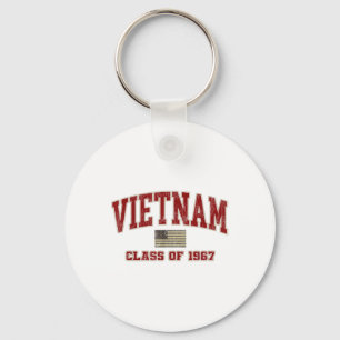 Vietnam War Veteran Shirt Military Cl Of 1967  Keychain