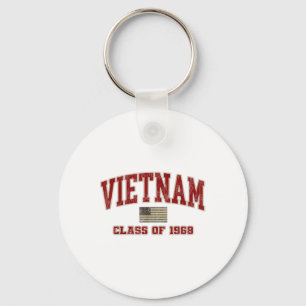 Vietnam War Veteran Shirt Military Cl Of 1968 Keychain