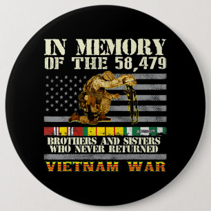 Vietnam War Veterans US Memorial Day In The Memory 6 Inch Round Button