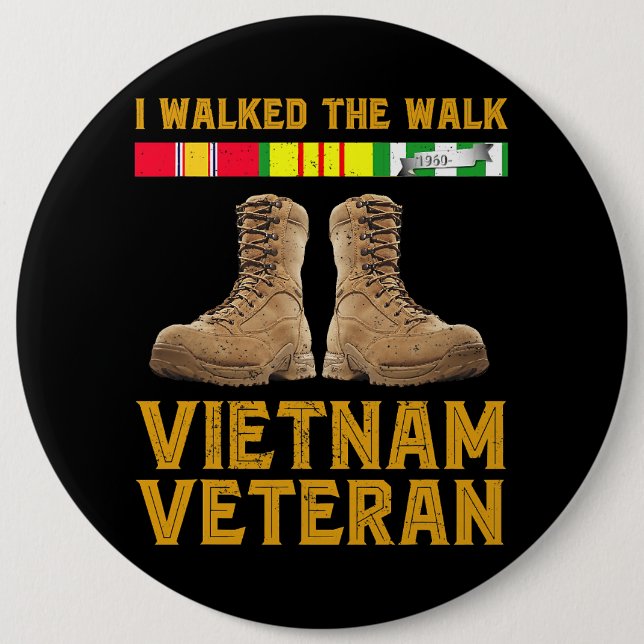 Vietnam War Vietnam Veteran Us Veterans Day 185 6 Inch Round Button (Front)