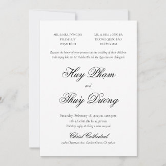 Vietnamese Bilingual Invitation in Classic Script