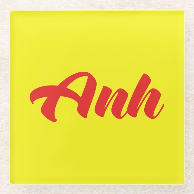 Vietnamese Brother - Anh ~ Tiếng Việt Language Glass Coaster (Front)