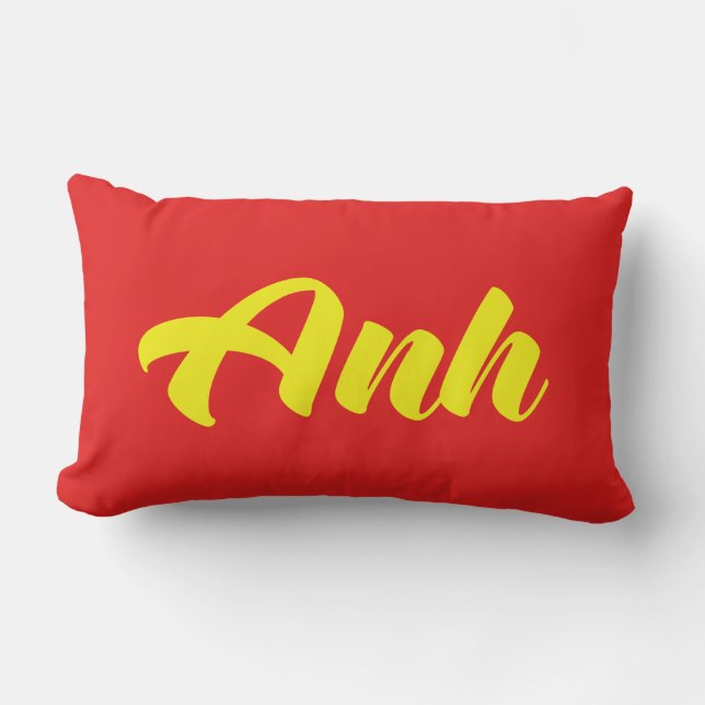 Vietnamese Brother - Anh ~ Tiếng Việt Language Lumbar Pillow (Front)