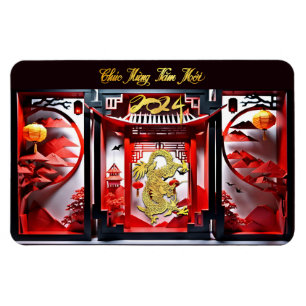 Vietnamese Dragon New Year 2024 Origami FlexM Magnet