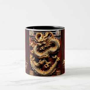 Vietnamese Drums Têt Dragon New Year Scupture 2TM Two-Tone Coffee Mug
