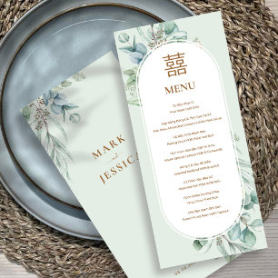 Vietnamese & English Eucalyptus Song Hy Wedding Menu