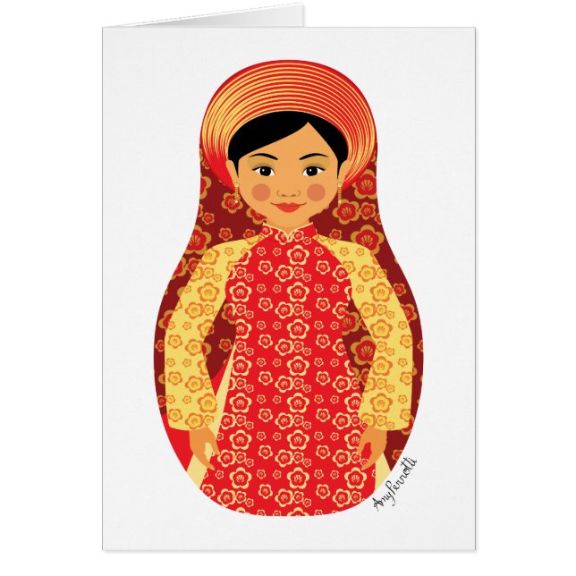 Vietnamese Fire Matryoshka Card (Front)