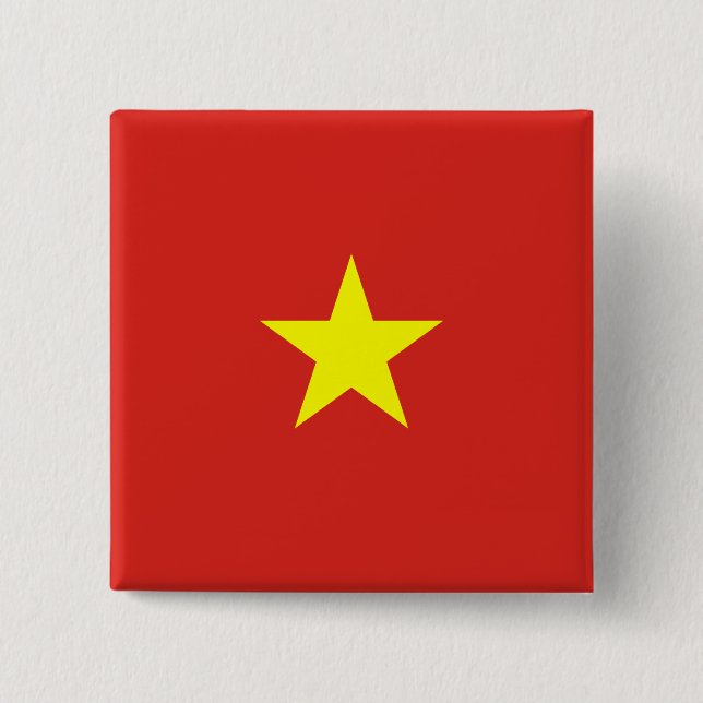 Vietnamese Flag 2 Inch Square Button (Front)