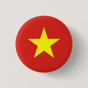 Vietnamese Flag, Flag of Vietnam 1 Inch Round Button