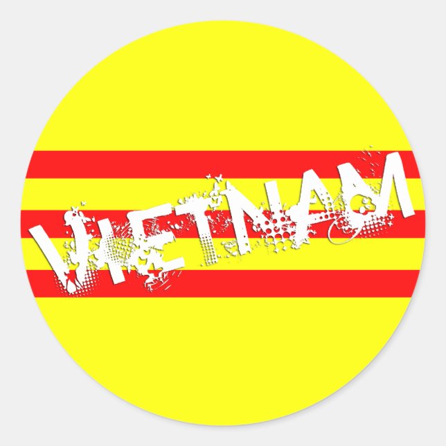 Vietnamese Flag (round stickers) Classic Round Sticker (Front)