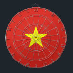 Vietnamese Flag (Vietnam) Dartboard<br><div class="desc">This design features the national flag of Vietnam (officially known as the Socialist Republic of Vietnam), which is a country in Southeast Asia. It is the easternmost country on the Indochinese Peninsula. Vietnam has land borders with China to the north; and Laos and Cambodia to the west. Vietnam also has...</div>