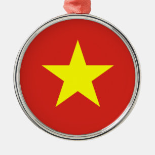 Vietnamese Flag (Vietnam) (Yellow Star) Metal Ornament